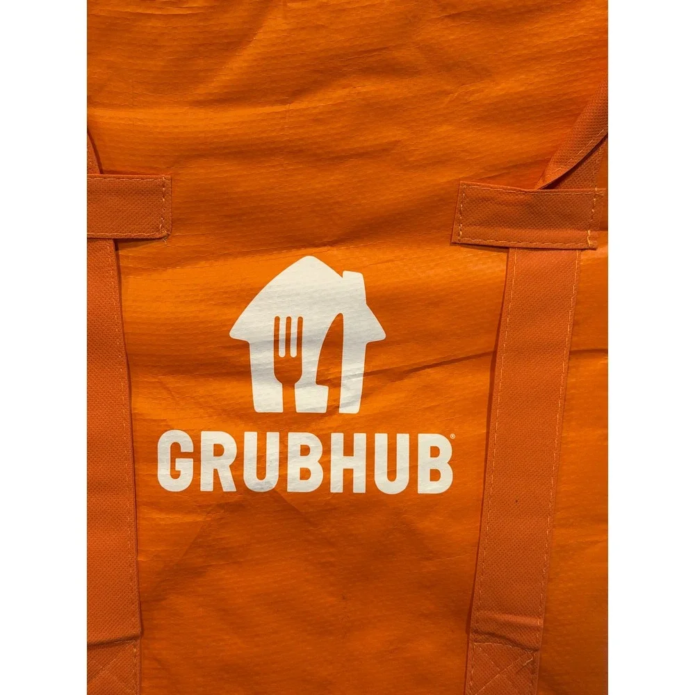 Grubhub Insulated Delivery Bag Unisex OS Orange Thermal Reusable Food Tote Eco